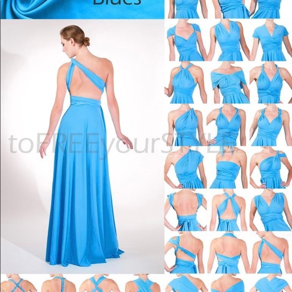 Light Blue Lioness Multi-way Long Dress - Picture 3 of 4
